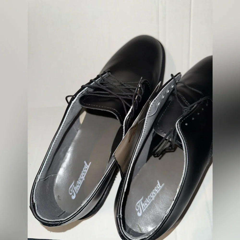 Thorogood 834-6130 Black Leather Oxford Shoes Postal Certified Mens Size 8.